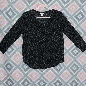 H & M Black Scoop Neck Tunic With Seagulls